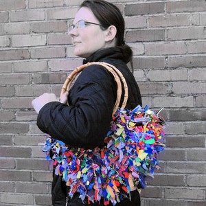 Handmade Crochet Hand Bag boho bag festival clothing purse tote image 2