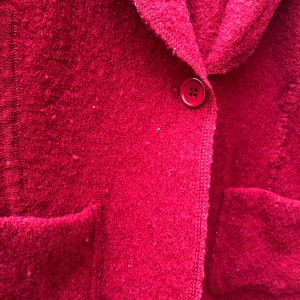 Wool cardigan vintage wine red L cardigan warm winter sweater felted cardigan red coat image 5