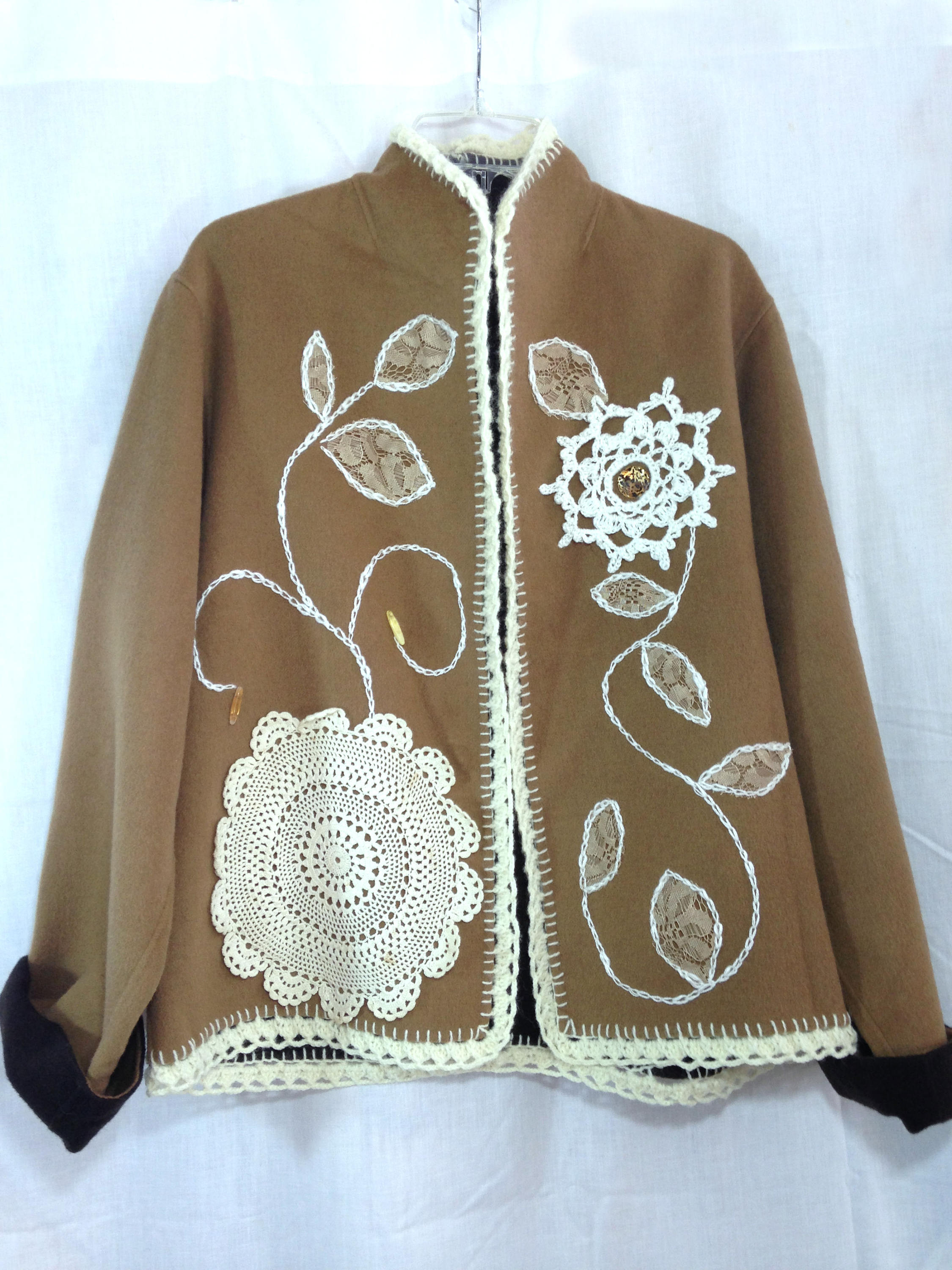 Wool winter cardigan sweater brown jacket bolero caplet poncho | Etsy