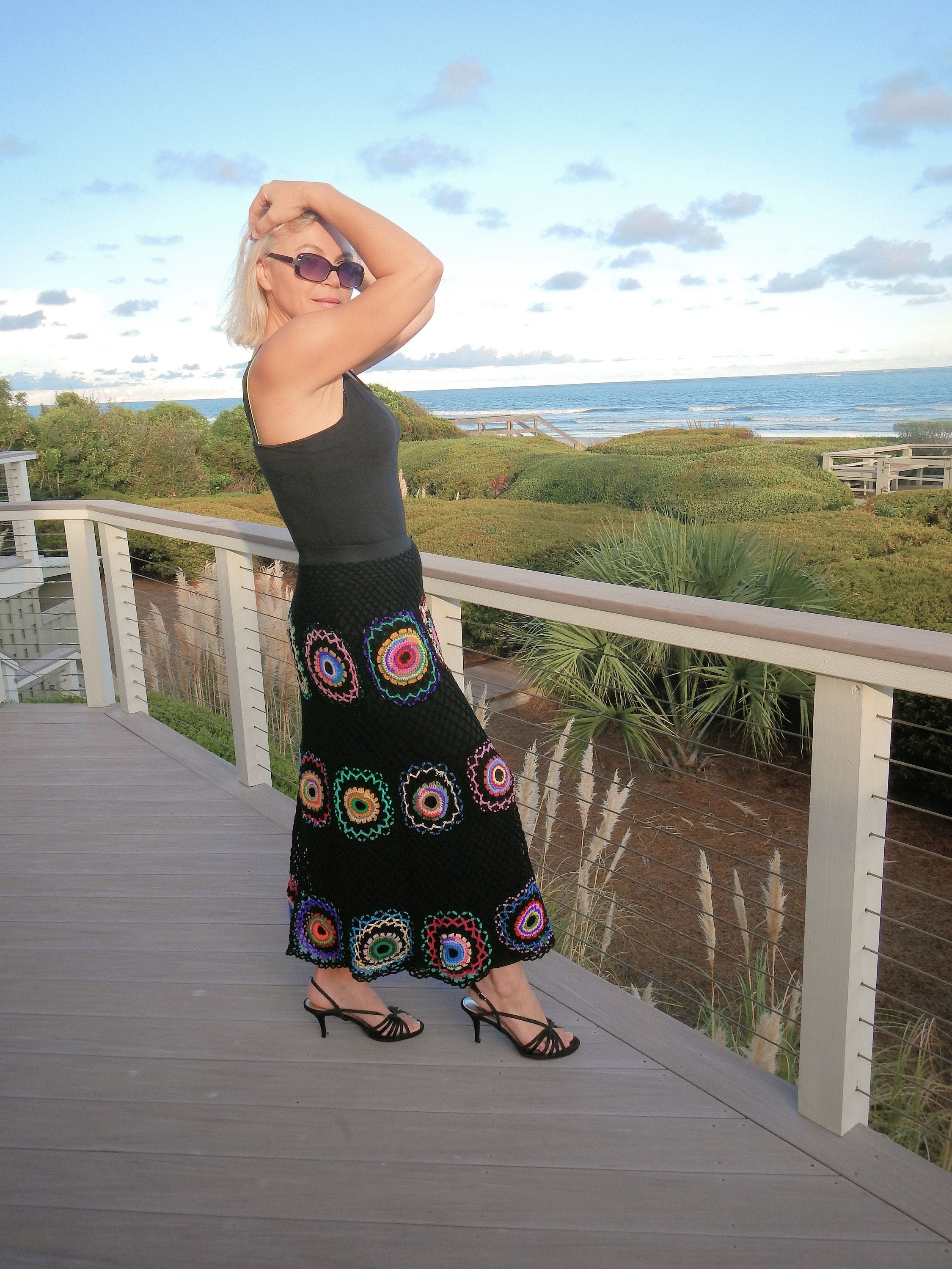 black festival maxi skirt