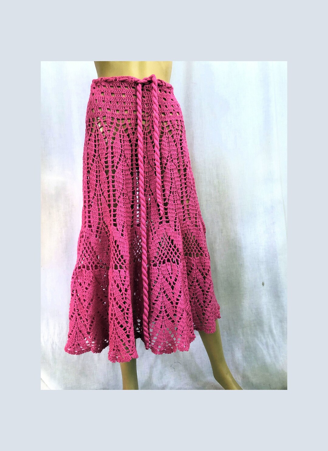 Long Skirt Crochet Maxi Skirt Pink Long Skirt Bohemian - Etsy