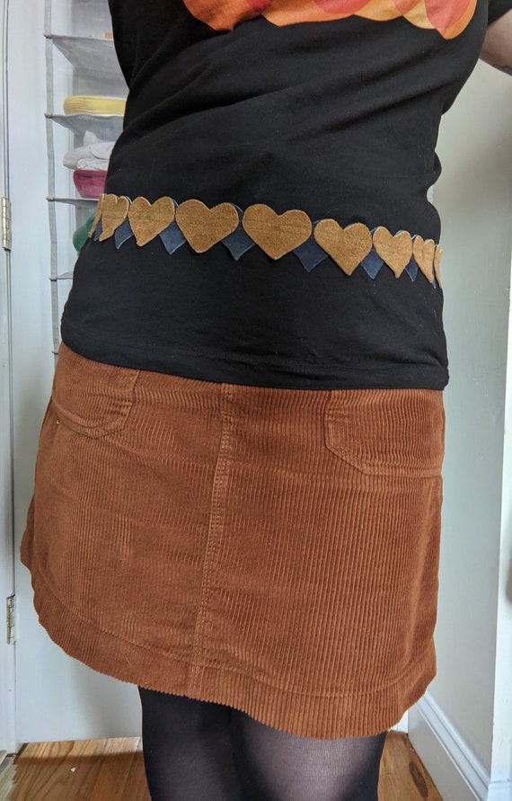 Leather Heart Belt - Handmade 80s Style - image 2