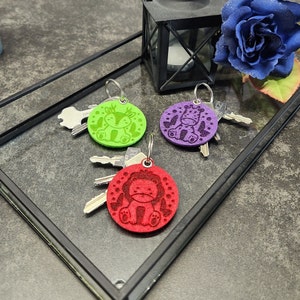 Animal keychains made of felt in various colors