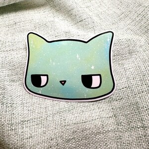 Starry Cat Sticker, Cute Cat Sticker, Vinyl Sticker, Waterproof, UV Resistant, Perfect for Cat Lovers, For Laptops, Notebooks, and More