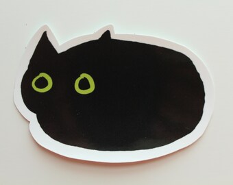 Void Cat Sticker, Cute Waterproof Black Cat Vinyl Decal