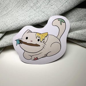 Artist Cat Sticker, Vinyl Stickers, Waterproof and UV Resistant, Perfect for Laptops, Water bottles, Notebooks, Planners and More