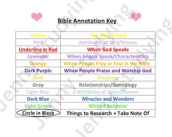 Bible Annotation Key (PDF ONLY) *Pink