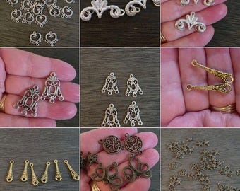 Beads, Findings, Earring components, connectors, jewelry supplies, charms, inspirational word beads, jewelry destah lot