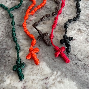 Handmade Cord Rosary- Knotted Twine Rosary, Rope Rosary