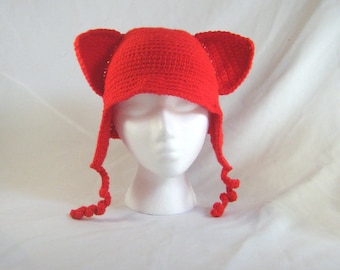 PATTERN Fox Crochet Ear Flap Hat