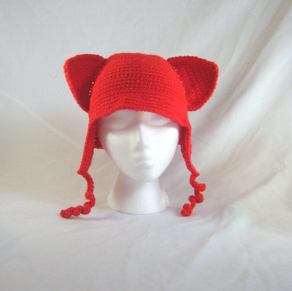 PATTERN Fox Crochet Ear Flap Hat