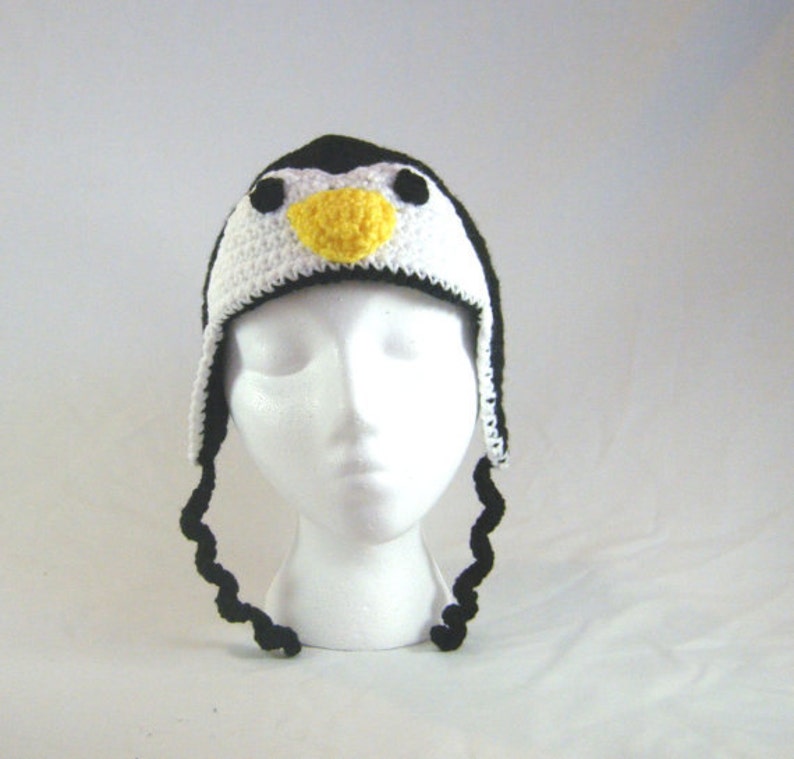 PATTERN Penguin Crochet Ear Flap Hat image 5