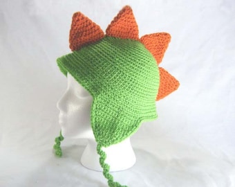 PATTERN Dinosaur Crochet Ear Flap Hat