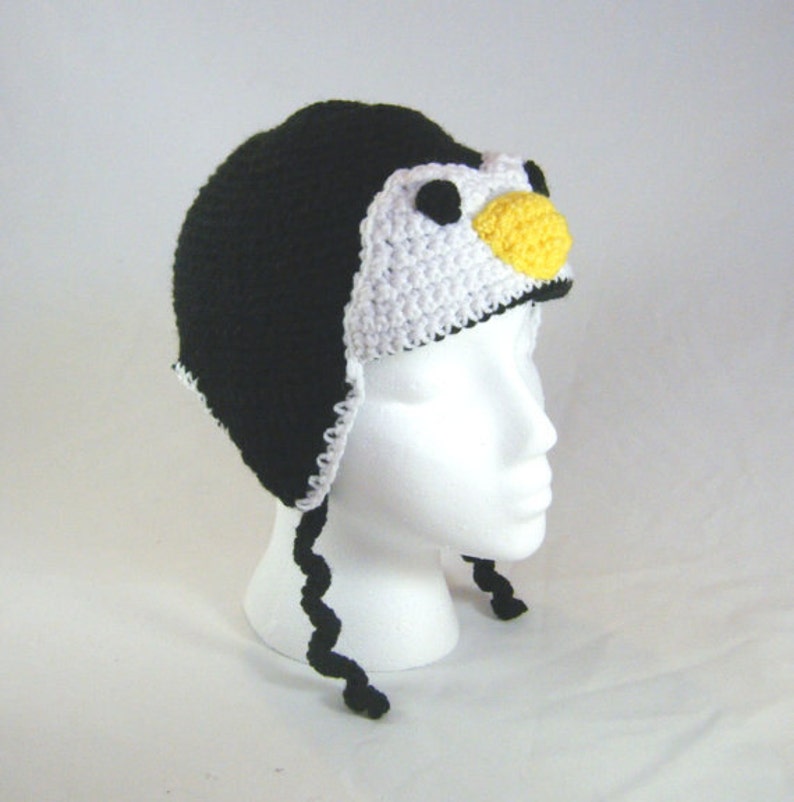 PATTERN Penguin Crochet Ear Flap Hat image 4