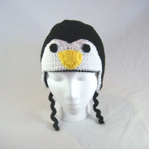 PATTERN Penguin Crochet Ear Flap Hat image 2