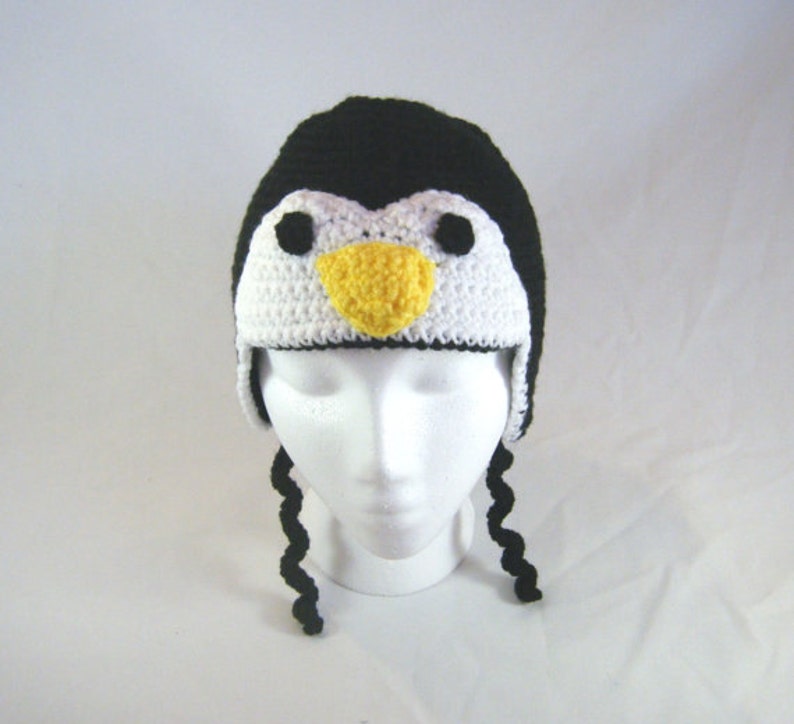 PATTERN Penguin Crochet Ear Flap Hat image 2