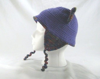 PATTERN Cat Crochet Ear Flap Hat