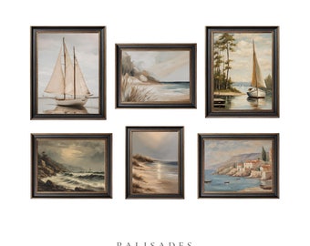 French Coastal Vintage Gallery Wall SET of 10, Coastal Wall Art, Beach ...
