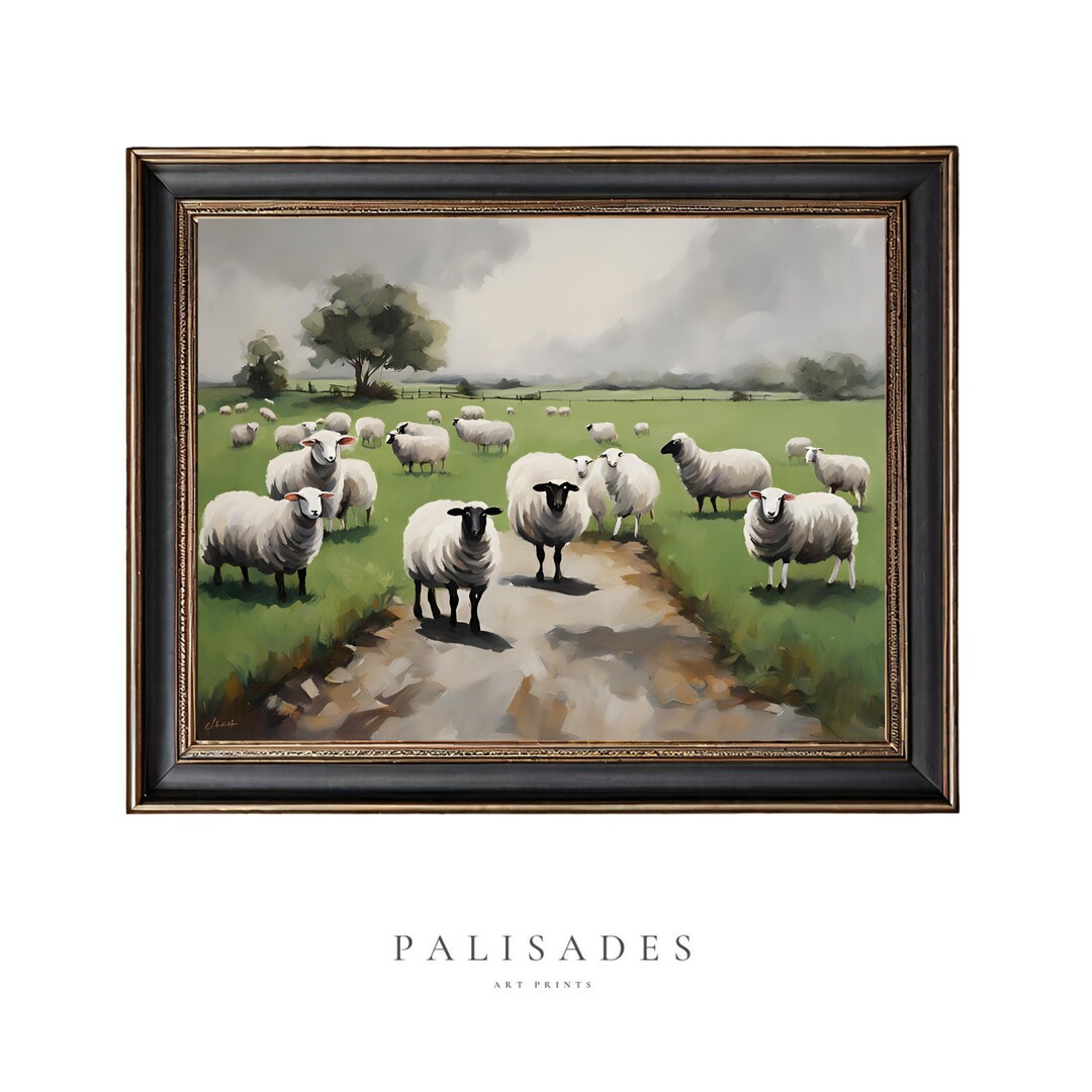 Vintage Sheep Painting Farm Animal Print Wall Decor PRINTABLE
