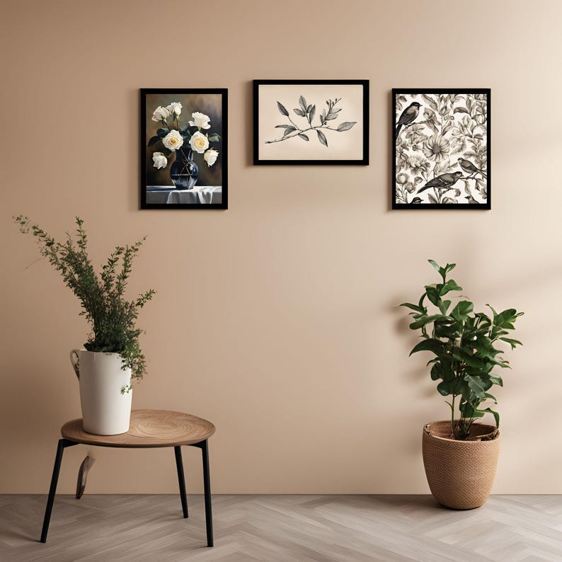 Vintage Summer Farmhouse Country Dining Room Decor Gallery Wall Set of