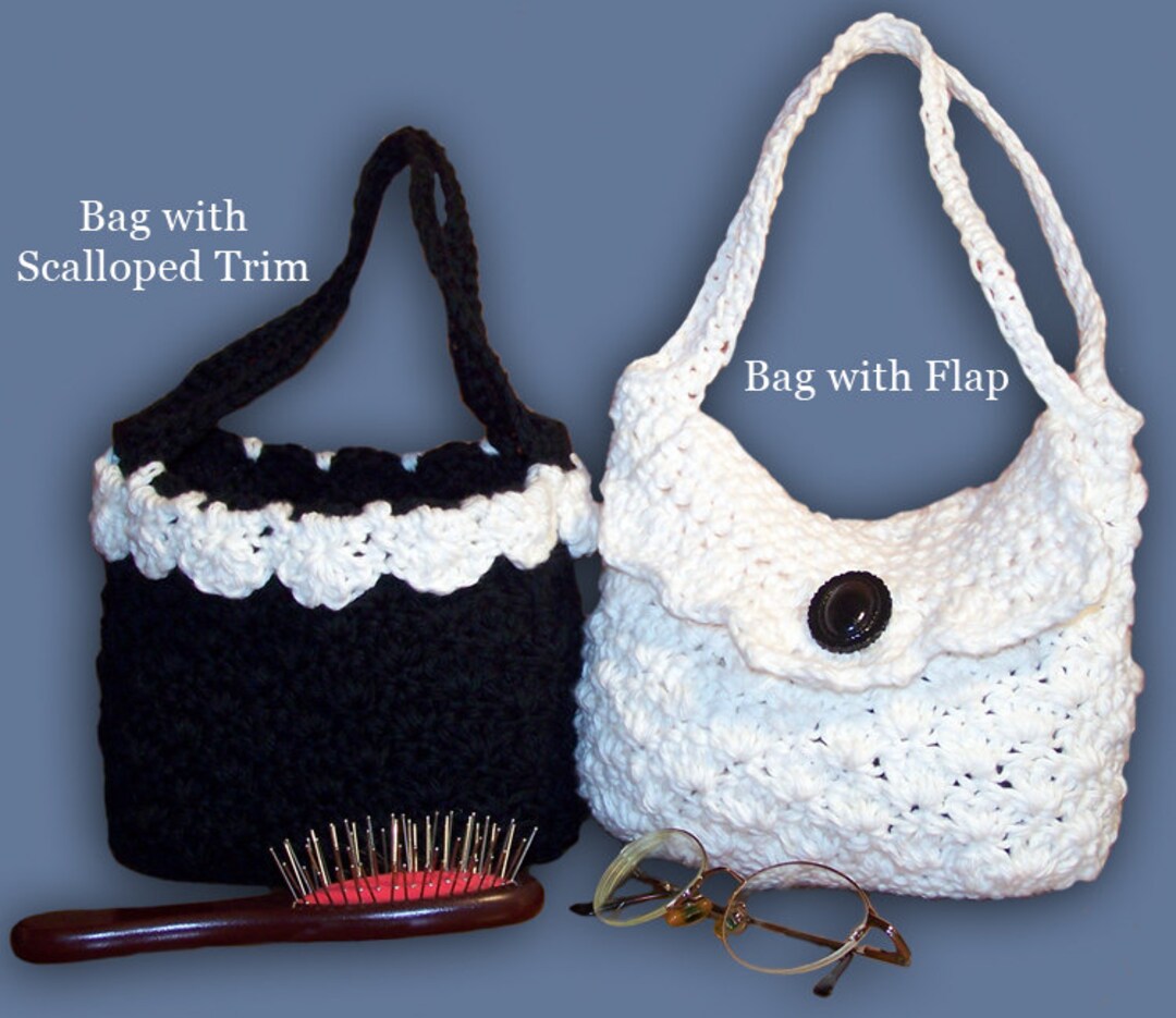 Shell Pattern Crochet Case Crochet Pattern for Sweet Shells Crochet Bags With Scallop Trim or Flap ...