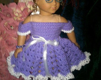 Crochet Pattern for Sweet Party Dress - Fits AMERICAN GIRL or 18" Dolls