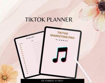 Digital Tiktok Planner | Tiktok Marketing Trends Plan | Social Media Tracker | Tiktok Tracker | Content Planner