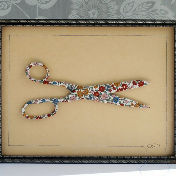gracie vintage scissors mixed media piece