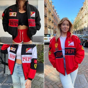 Nascar Racing Jacket - Embroidered Ferrari Racing Jacket - Authentic Formula 1 Vintage Jacket, Vintage Racing Jacket, Y2K Racing