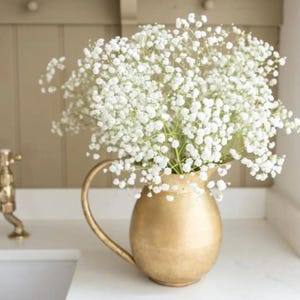 Vintage style aged gold brass water jug vase