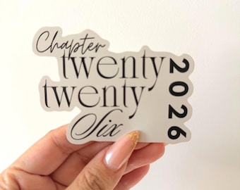 Chapter Twenty Twenty Six Sticker, 2026 Year Sticker, New Year Aesthetic Vinyl Decal for Laptops, Planner  Journal Sticker