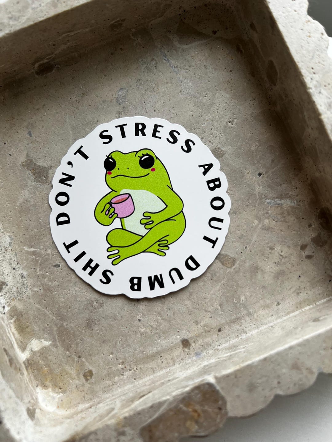 Chill Frog Vinyl Sticker: Funny Laptop, Water Bottle Decal - Etsy
