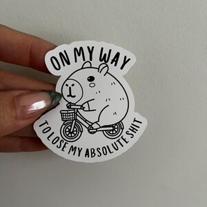 On My Way To Lose My Shit - Hamster Sticker, Funny Cute Animal Decal for Laptop, Water Bottle, Planner, Journal, Scrapbooking Gift