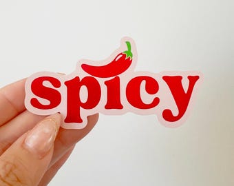 Kryddig tik-klistermärke, röd chilipeppardesign, SMUT-present, kryddig matälskare, feminin energi, söt etikett, flickaktigt klistermärke