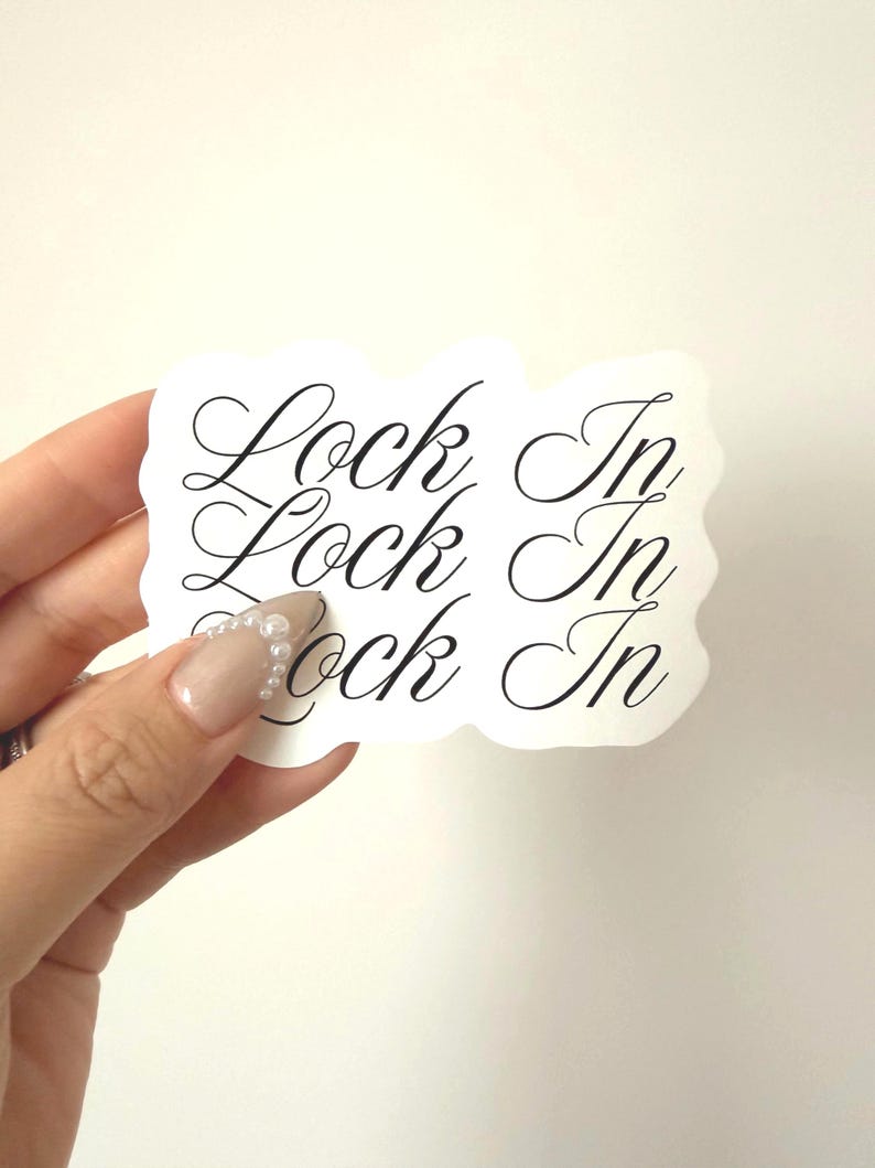 Aesthetic “lock In” Sticker – Minimal Motivational Vinyl for Focus ...