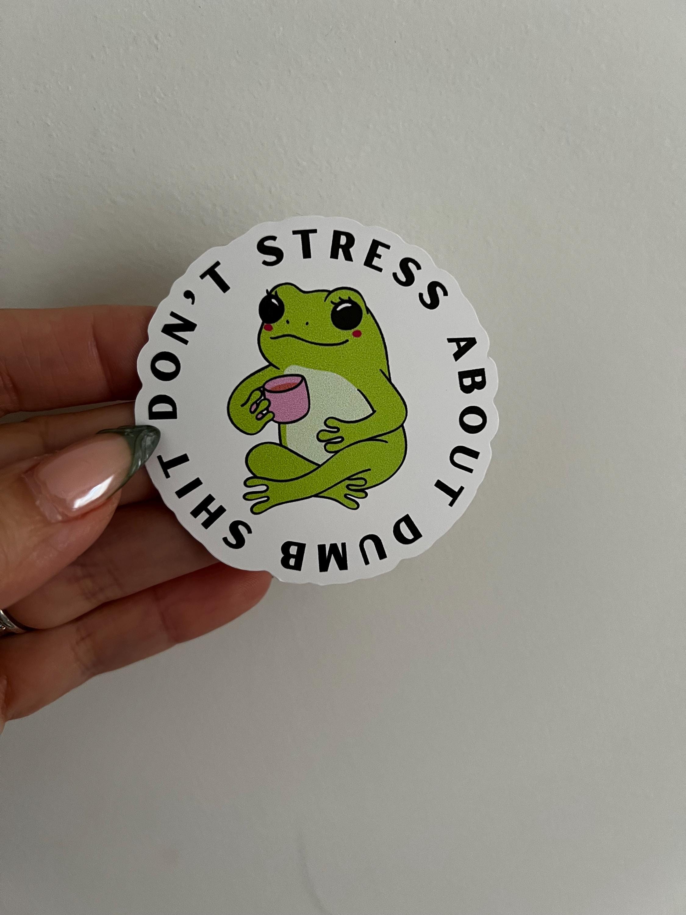 Chill Frog Vinyl Sticker: Funny Laptop, Water Bottle Decal - Etsy