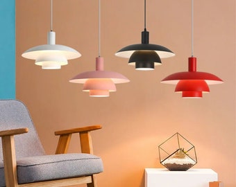 Noordse Deense hanglamp, plafondlamp, Scandinavisch decor, woonkamer decor, hanglamp, retro licht, houten verlichting, decor van het huis