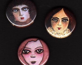 Lady Buttons - Art Button Set