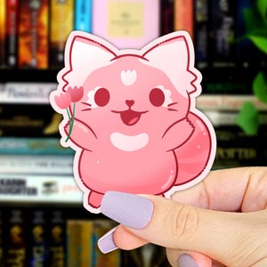 Tulipe - Sticker panda roux mignon - Sticker imperméable facile à décoller | Panda rose kawaii, gourde, tablette, Kindle, Sticker pour ordinateur portable, décoration
