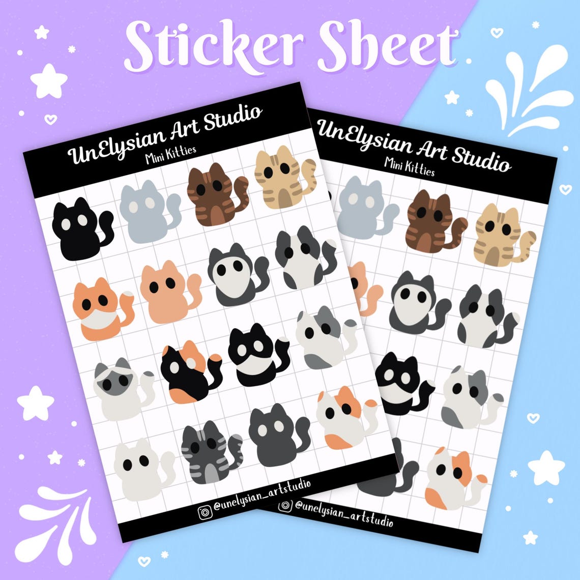 Mini Kitty Sticker Sheet | Cute Cat Calendar or Planner Stickers ...