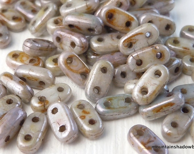 Czechmates Bar Bead - Czech Glass Bead Opaque Ultra Luster 10 grams (BX 1 - 15)