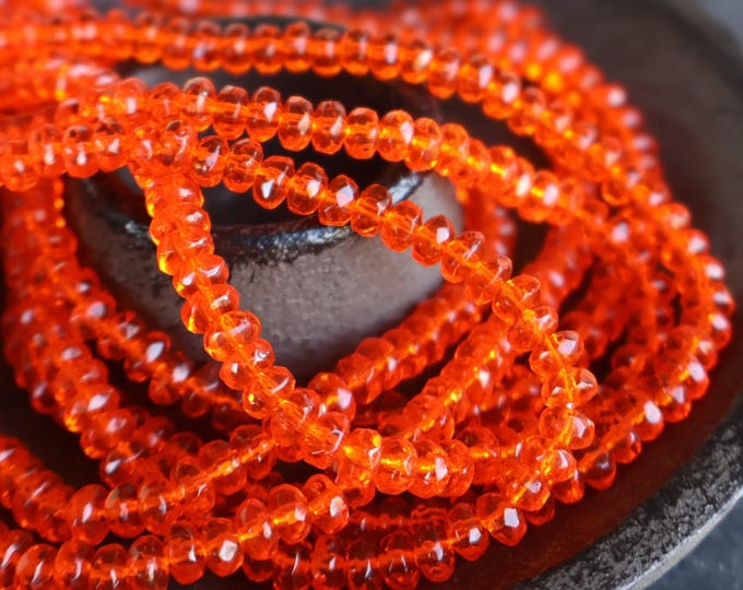 30 Czech Glass Beads 3mm Hyacinth Fire Faceted Rondelle (12 - 13)