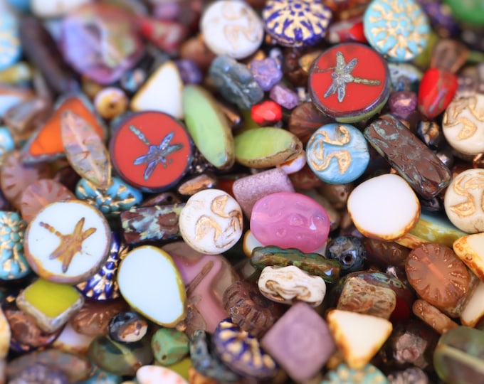Premium Czech Picasso Glass Bead Mix, Authentic Czech Glass Beads for Jewelry Making, High End Artisan Beads