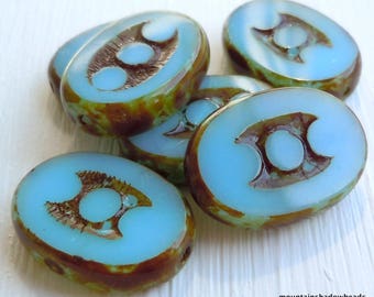 Czech Picasso Beads 18mm Chunky Oval Czech Glass Beads - Picasso - 6  (BX 7 - 28)