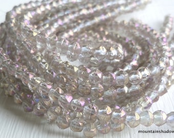 50 Czech Glass Beads - 3mm English Cut Nugget Bead Black Diamond Luster 4 - 9