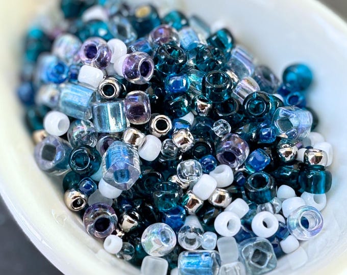 Blue Bead Mix 10 Gram  Toho Seed Bead Mix  "Blues" (12 - 13) Jewelry and Beading Supplies