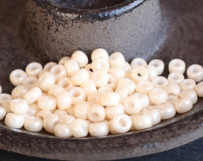 Toho Seed Bead -  Opaque Lustered Lt. Beige 6/0 Seed Beads - 10 - 20