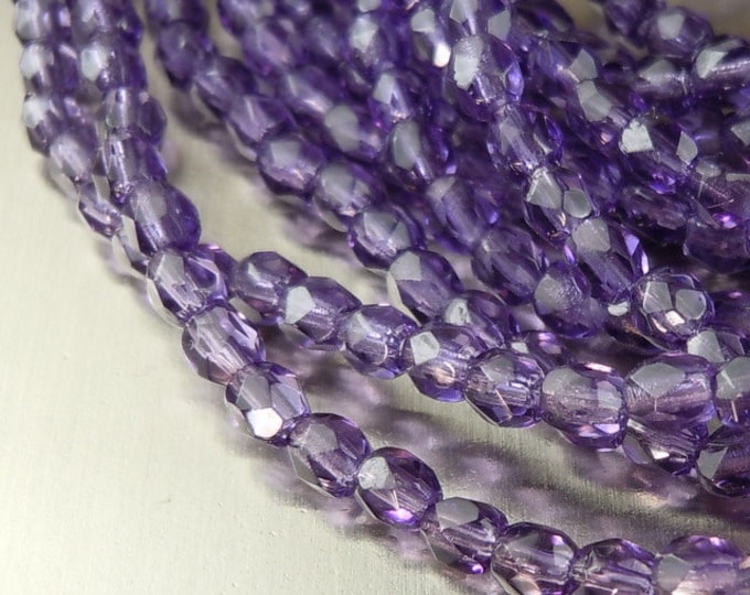 Premium Czech Beads - 3mm Faceted Round Tanzanite - 50 pcs (BX 9 - 5)