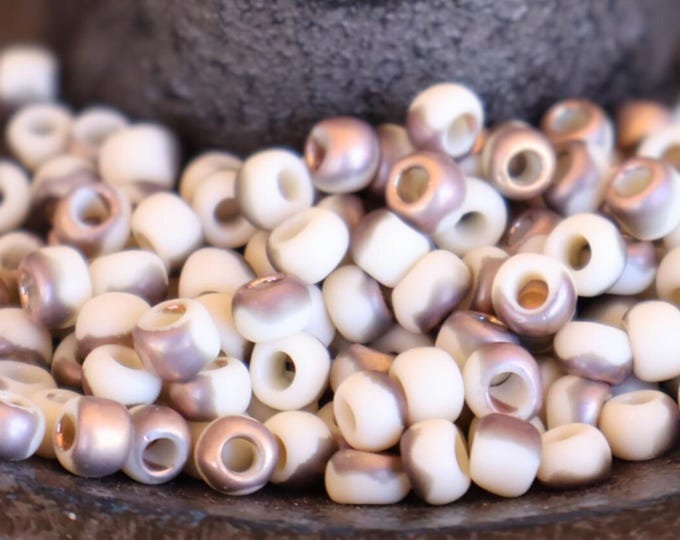 100 Toho Seed Beads 6/0 -  Frosted Matte Lt. Beige Apollo  (BX  9 - 30)