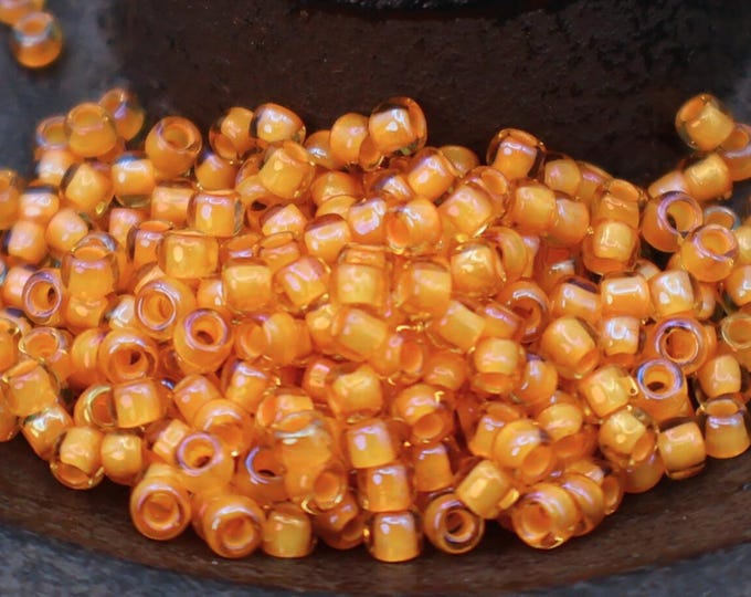 300 Toho Seed Bead -  Jonquil Burnt Orange Lined 8/0 Seed Beads (BX 7 - 12)
